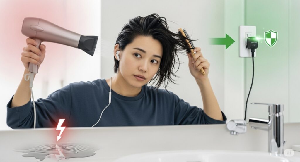 イヤホンしながらドライヤーのリスクと対策