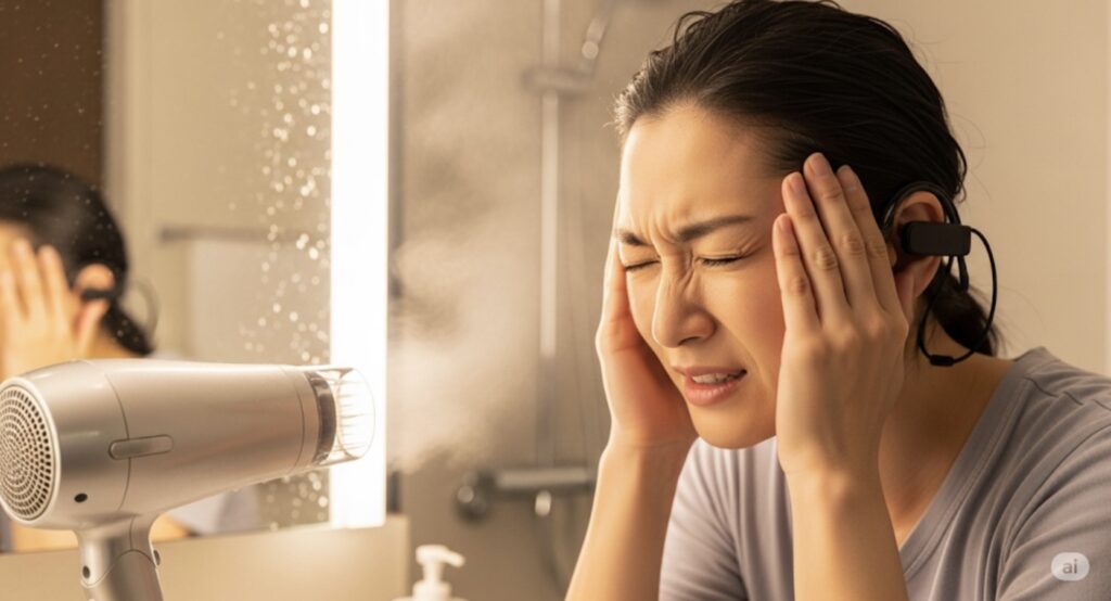 骨伝導イヤホンでドライヤーの音は防げる？