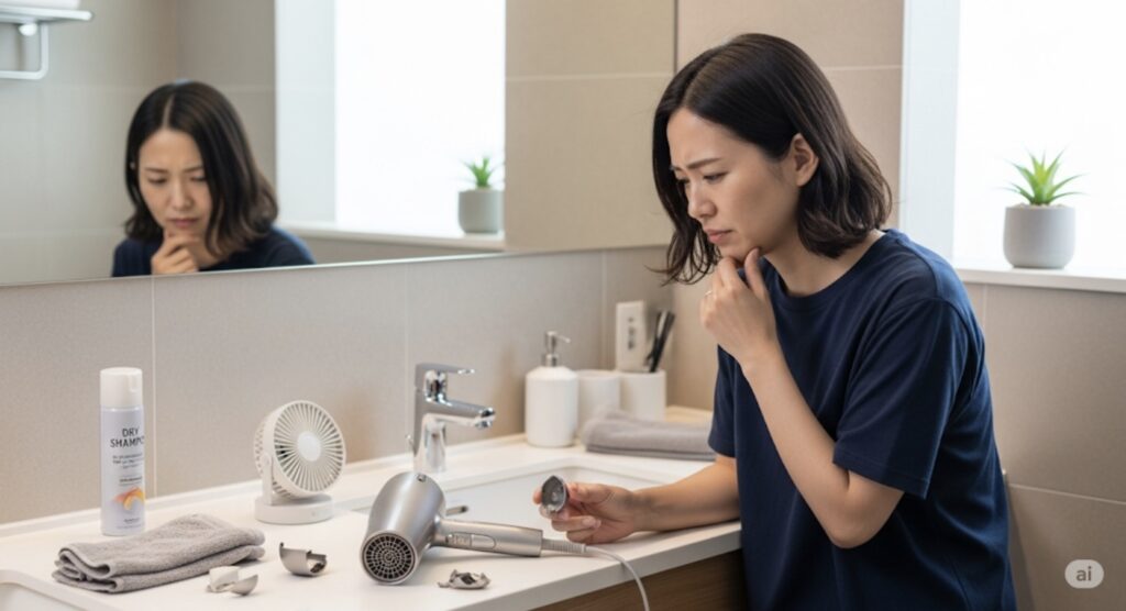 ドライヤー壊れた時に代用できるものと緊急対処法