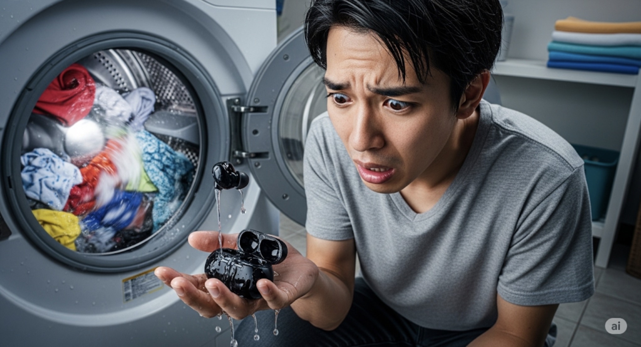 ワイヤレスイヤホンを洗濯した時の対処法｜水没から復活は可能？