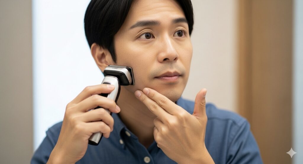 ウェット剃り対応の電動シェーバーもある