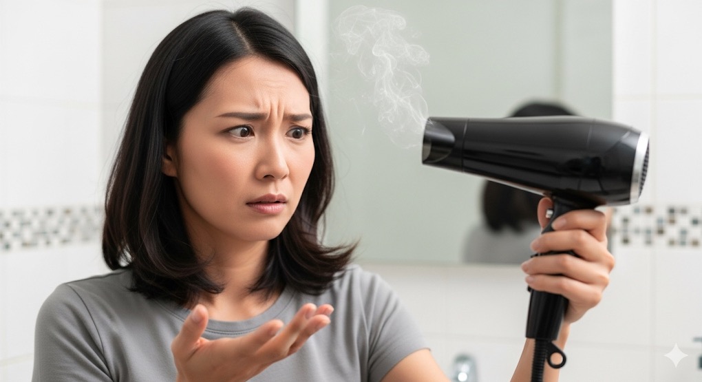 ドライヤーが焦げ臭いまま動かないんだけどどうすればいい？